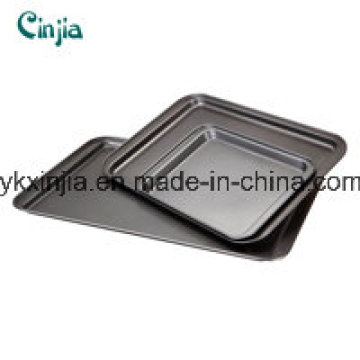 3 PCS Atoxic Cuadrado de metal de acero al carbono Bakeware en la promoción